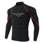 Herren Gothic-Print schnelltrocknendes Langarm-Fitness-Workout-Stretch-Enges Top Stehkragen atmungsaktives Trainings-T-Shirt S-3XL