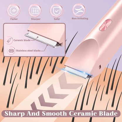 2025 Waterproof Rechargeable Electric Shaver Mini Women Bikini Trimmer Body Hair Remover Mini Double Headed Electric Epilator