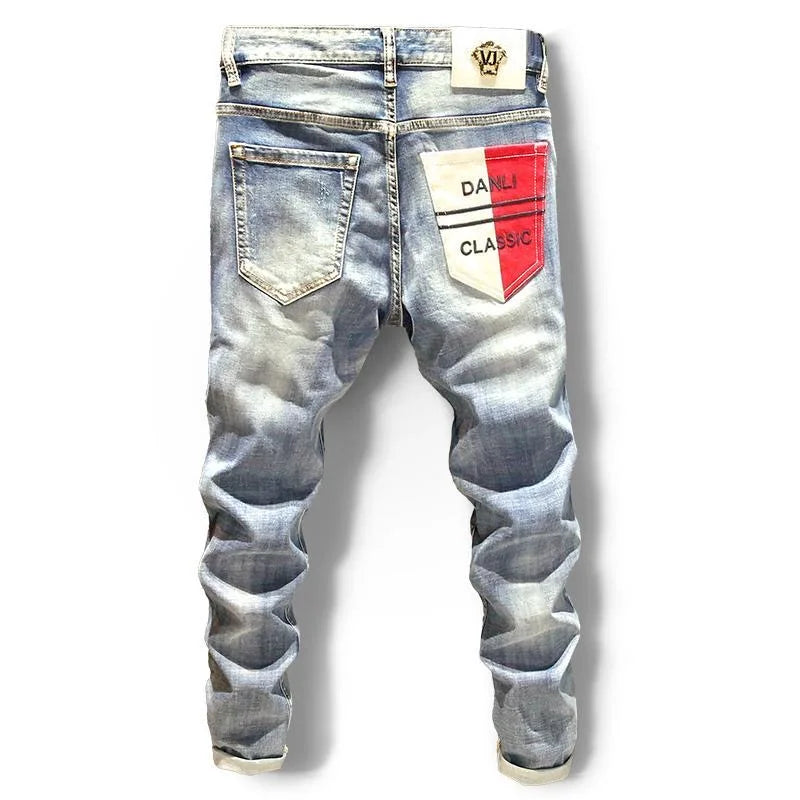 Straight Leg Stretch Denim Trousers Men's Casual Slim Fit Comfortable High Quality Jeans