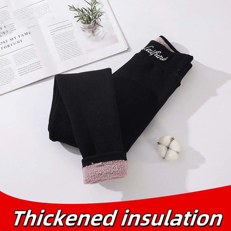 2025 New Warm Leggings Fashion Women Letter Print Autumn Winter Adding Thick Pencil Pants Casual Stretchy Fleece Slim Legging