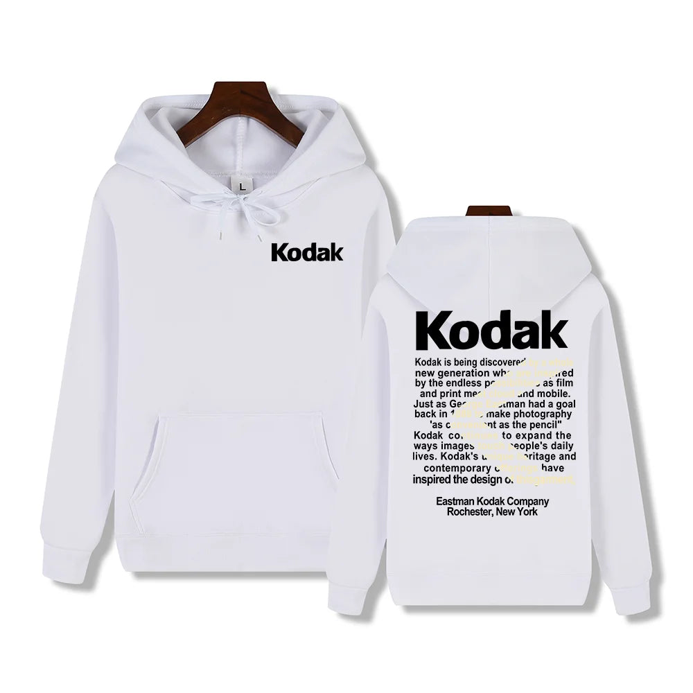 Kodak Print Fashion Men‘s Sportswear Autumn Winter Daily Street Casual Comfortable Loose Sports Hoodie