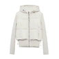 UNIZERA2025 autumn new women's casual fashion slim stretch fabric splicing cotton coat warm hooded cotton coat