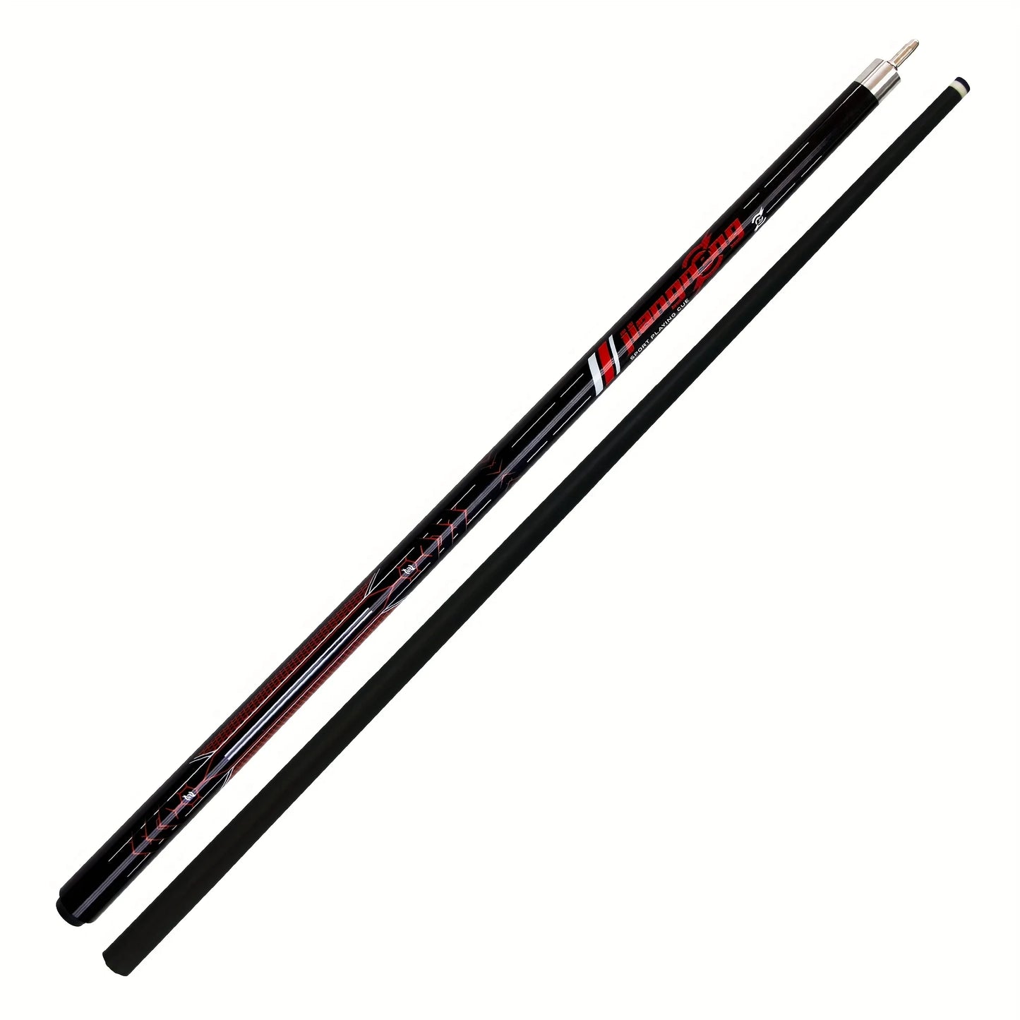 Premium carbon fiber pool cue for snooker and American 9-ball game, with a red monster design, smooth grip, 13mm tip and 148cm