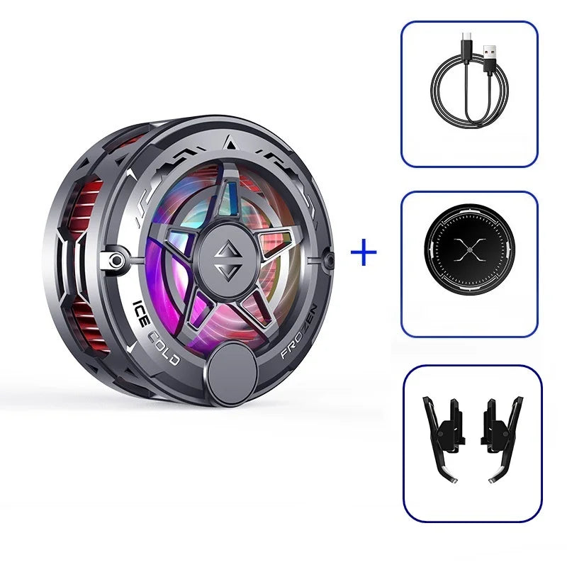 Magnetic Phone Cooler Gaming Fan RGB Display