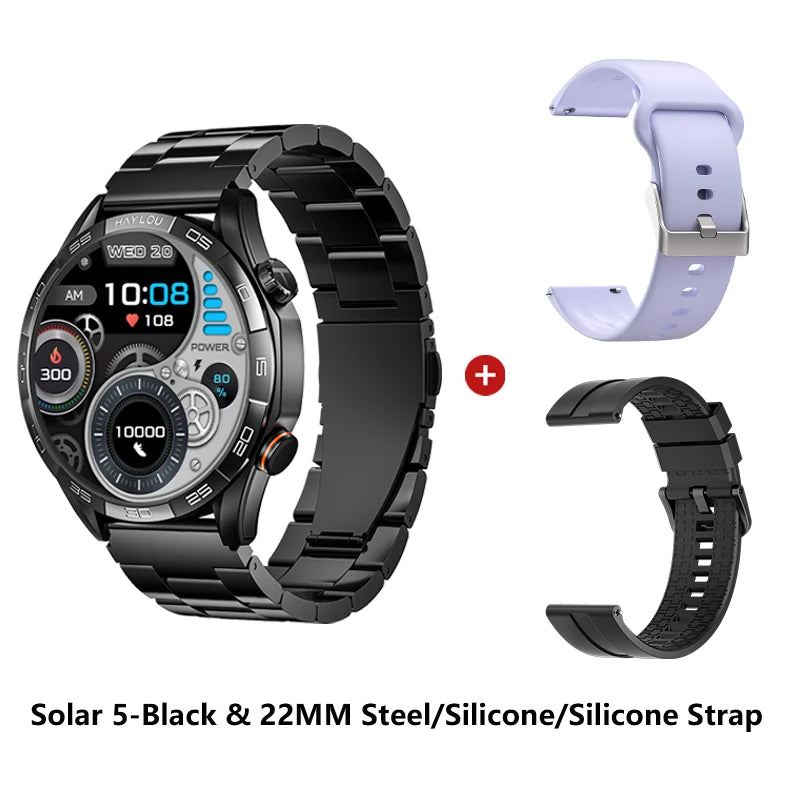 HAYLOU Solar 5 Sprachruf Smartwatch 1,58'' AMOLED Display 60Hz Smart Watch 24H Gesundheitsüberwachung Sport-Smartwatch für Herren