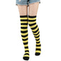 1 Paar stylische knielange JK-Socken, Damen-Streifensocken, hohe Socken, Mädchen-Oberschenkel-Socken. Mehrfarbige gestreifte niedliche Socken