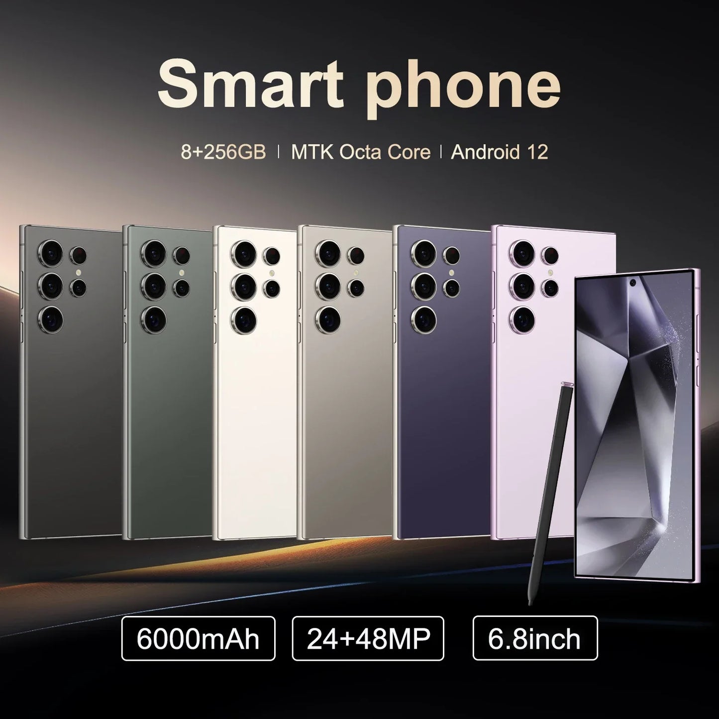 FUFFI S25 Pro Smartphone – 6.8" 12GB RAM Android