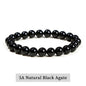 JD Natural Stone Beads Bracelet Amethyst Tiger Eye Crystal Quartz Agate Gem Beads Bangles Women Men Reiki Healling Jewelry Gift