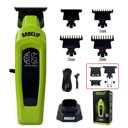 BRDCLIP Professioneller elektrischer Haarschneider BRD 107 Haarschneidemaschine für Männer 8000 U/min mit Basis 2000 mAh Barber Shop Graviermaschine