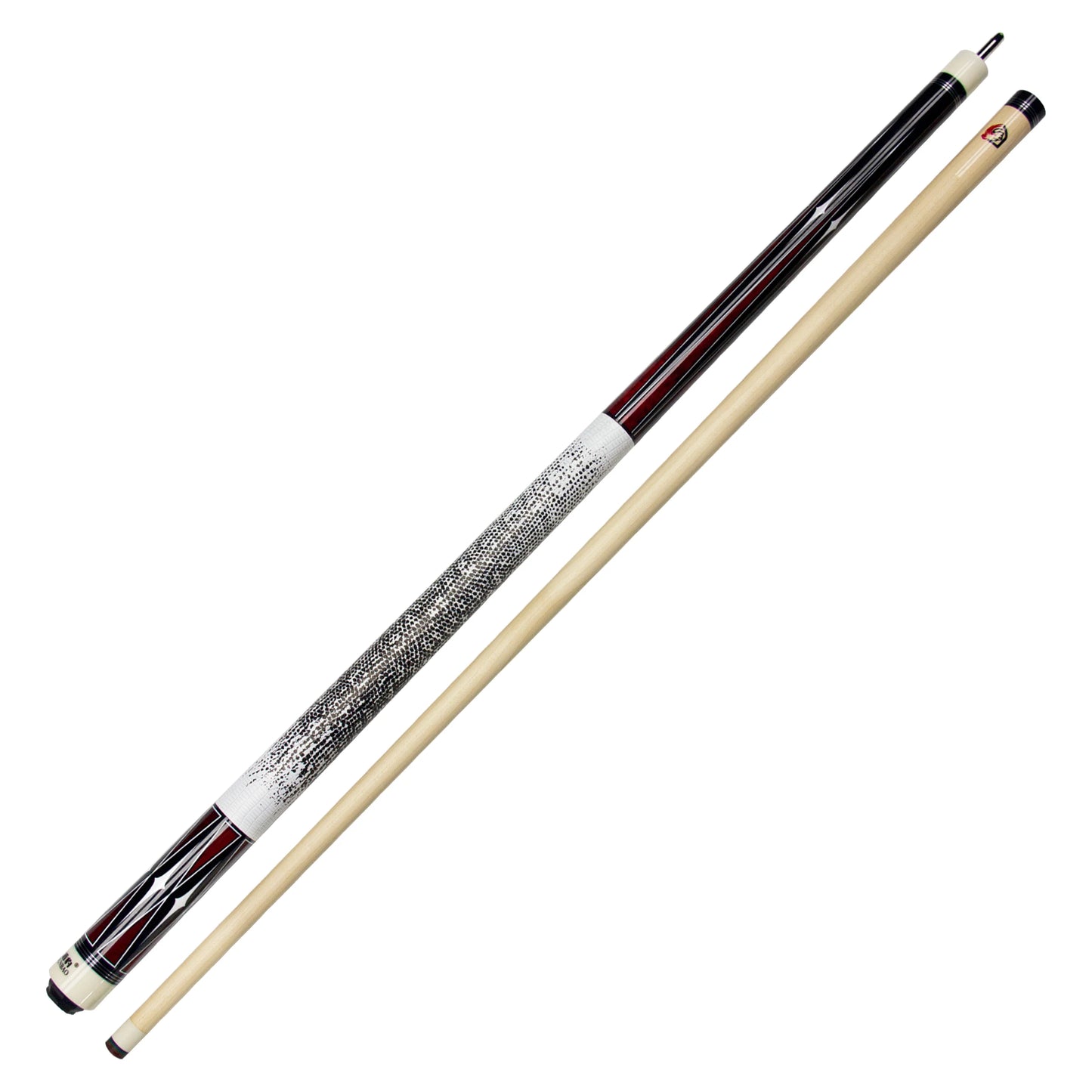 Shield Leopard Professioneller Pool Queue Ahornholz 1/2 zweiteiliges Design Uni-loc Schnellverschluss 13mm Anti-Warping Queue-Spitze mit mattem Griff