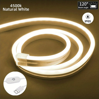 LED Strip Neon Light USB DC 5V Dimmable Touch Sensor Switch Flexible Silicone Neon Sign Tape Waterproof For Outdoor Home Decor