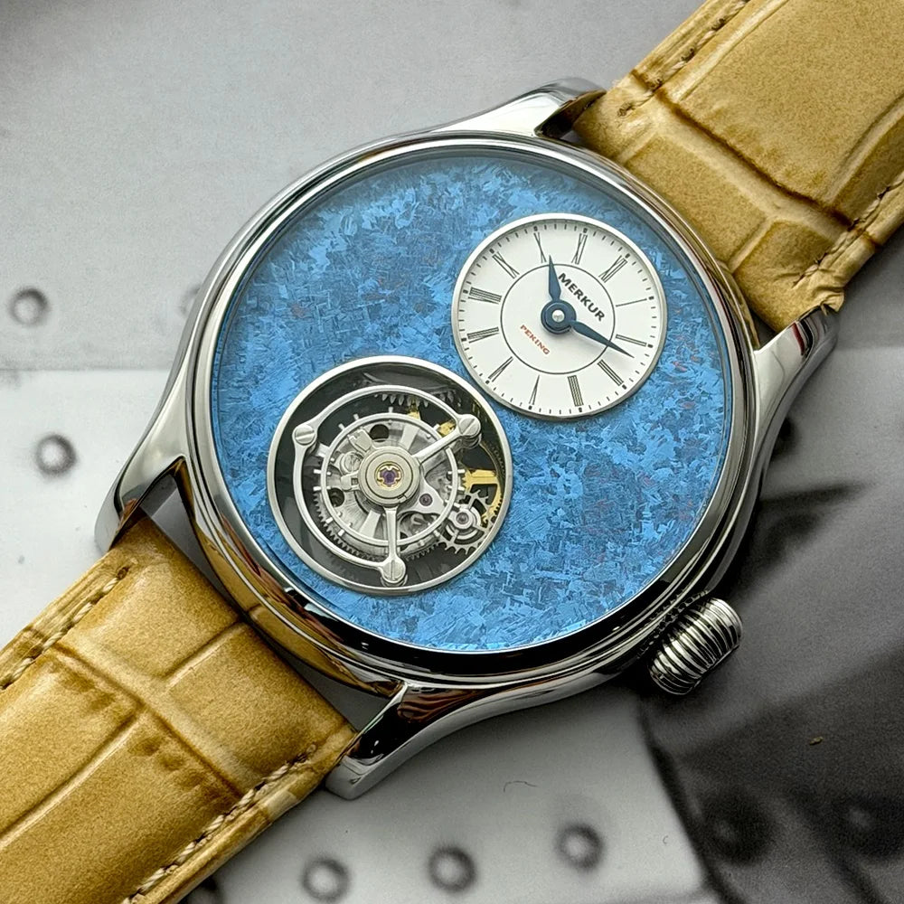 100% Tourbillon Watch Sapphire Watch Mechanical Wristwatches Waterproof 42mm
