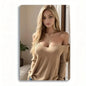 Feine Metal Wall Art 20X30CM Blonde Pearl Knit Top Elegant 2D Flat Decor for Home Bar Cafe Living Room
