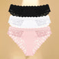 FINETOO 3Pcs Lace Hollow Out Underwear for Women Sexy Low-Waist Floral Briefs Female Invisible Breathable Lingerie Soft Intimate