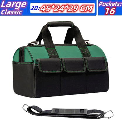 Upgrade 23inch Heighten large capacity Tool Bag Thickened 1680D Oxford Waterproofed Wear-Resistant Electrician Storage Toolkit