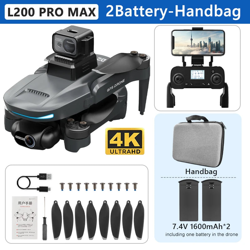 L200 PRO MAX 4K Drone | GPS FPV Brushless Quadcopter