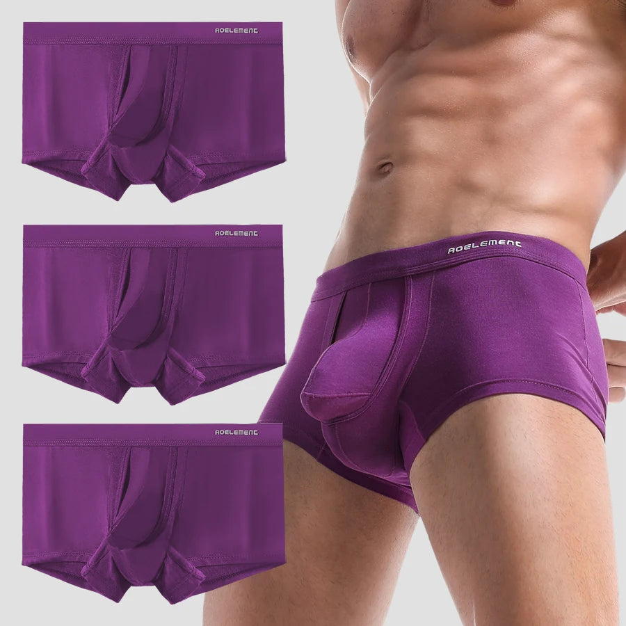3PCS Men's Ice Silk Separation Underwear Briefs