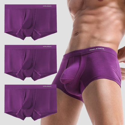 3PCS Men's Ice Silk Separation Underwear Briefs
