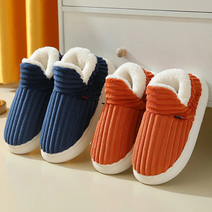 Soft Sole Fur Slippers Women Winter Warm Fuzzy Plush Shoes