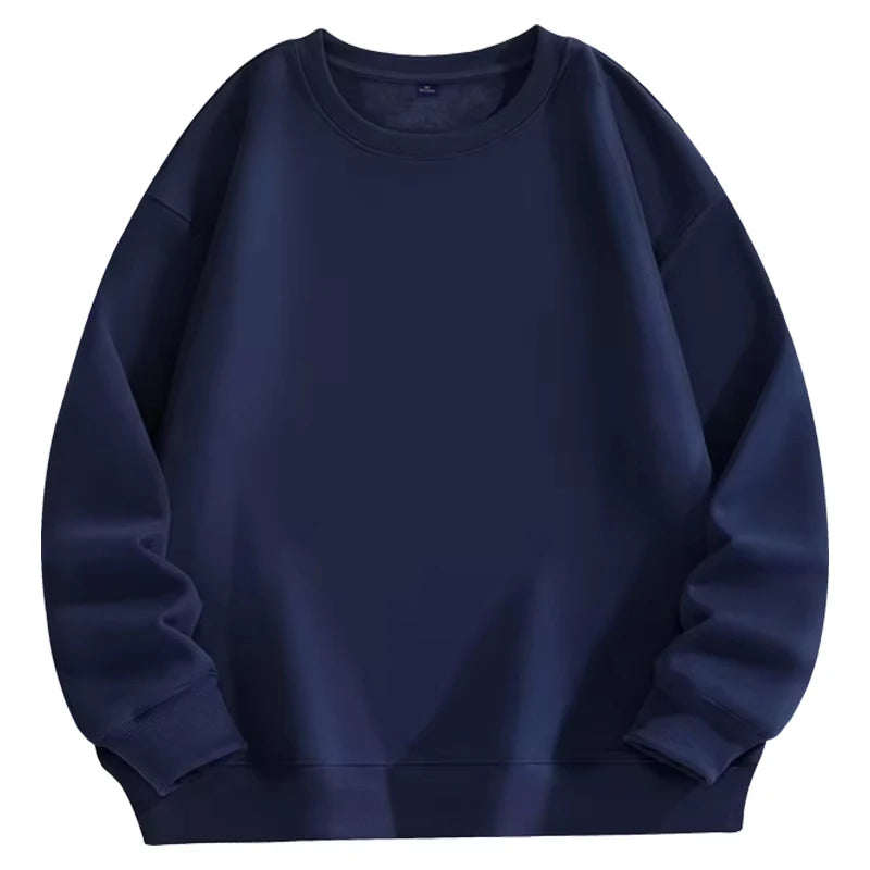 Trendiges vielseitiges Sweatshirt Herren einfarbig Herbst und Winter heiß begehrt schlicht und bequem Unisex Rundhals-Sweatshirt
