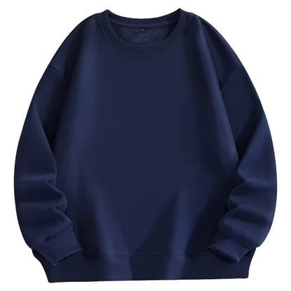 Trendiges vielseitiges Sweatshirt Herren einfarbig Herbst und Winter heiß begehrt schlicht und bequem Unisex Rundhals-Sweatshirt