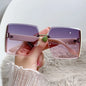 Neue randlose quadratische Sonnenbrille Damen Marken Designer Fashion Sonnenbrille Damen Outdoor Fahrbrille UV400 Oculos De Sol