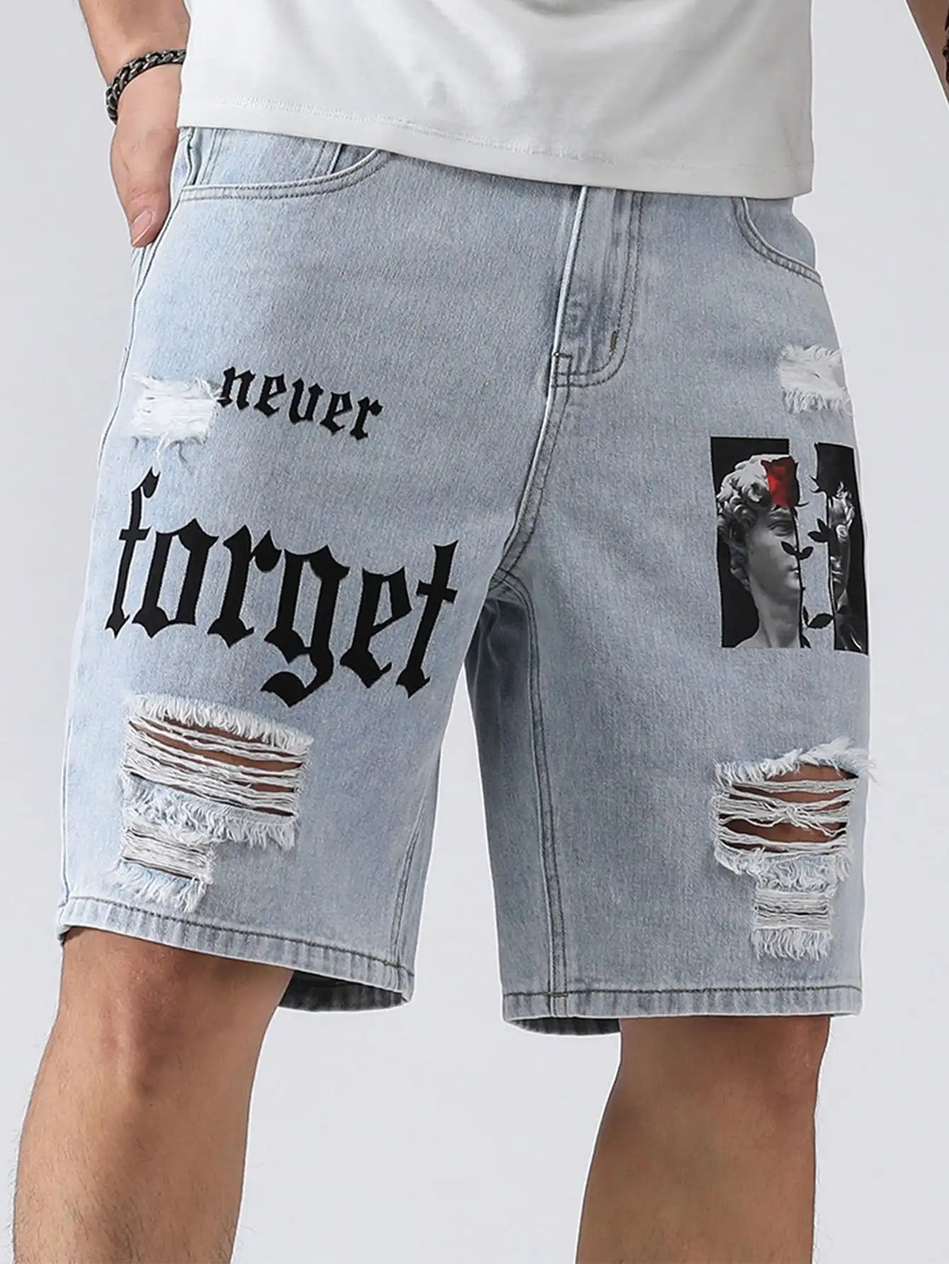 Men's Stretchy Denim Cargo Shorts – Streetwear