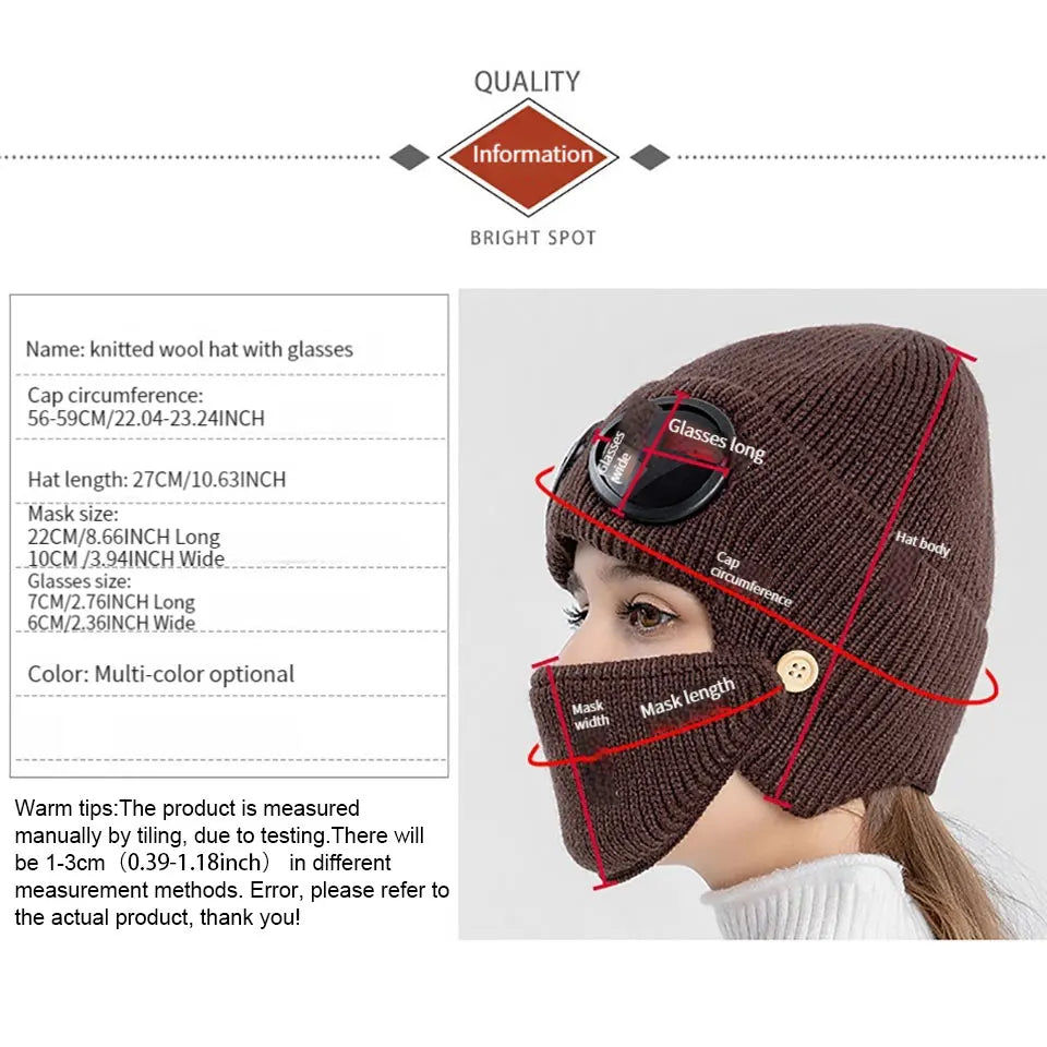 Winter Warm Fashion Windproof Cap Cold And Snow Protection Warm Ski Knit Headwear Outdoor Sports Bicycle Running Cap Men Women