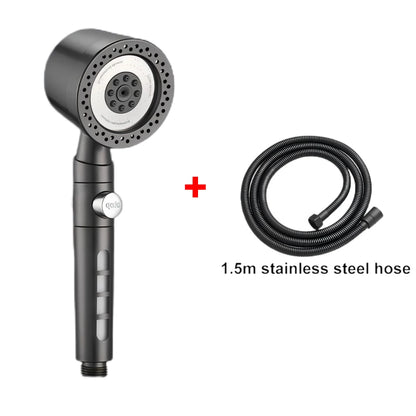 5 Modes Spray Water Saving Shower Head ABS Handheld Spa Showerheads Large Flow Portable Bathroom Filter Shower Faucet Nozzle Set