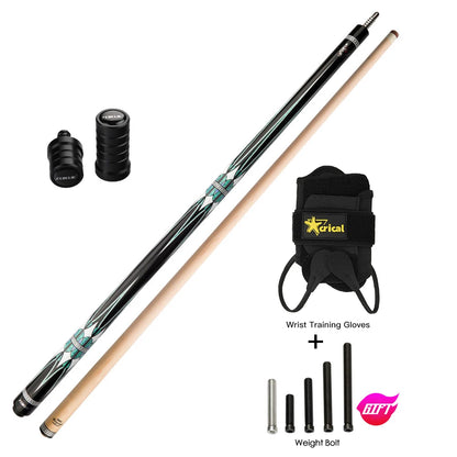 ZOKUE-Professional Billiard Cue with Case, Carom Stick, Korean 3 Cushion, Taper, 12mm Tip, 142 cm, Libre Cue with Case