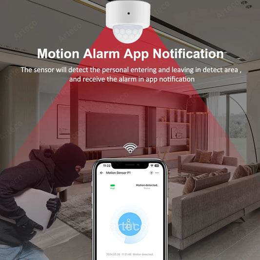 Zigbee 3.0 Smart Pir Motion Sensor Movement Human Body Infrared Detector Security Alarm Sensor Works With EWelink Home Assistant - Teglex