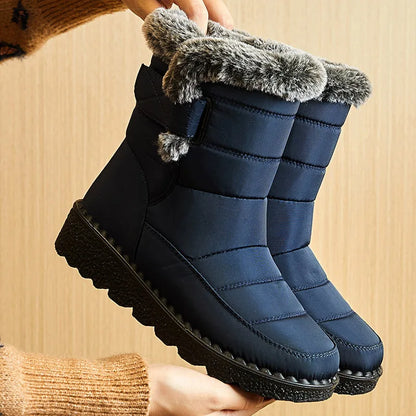 Women's Boots 2025 Trend Winter Shoes For Woman Winter Boots Ankle Low Heels Waterproof Snow Boots With Fur Shoes