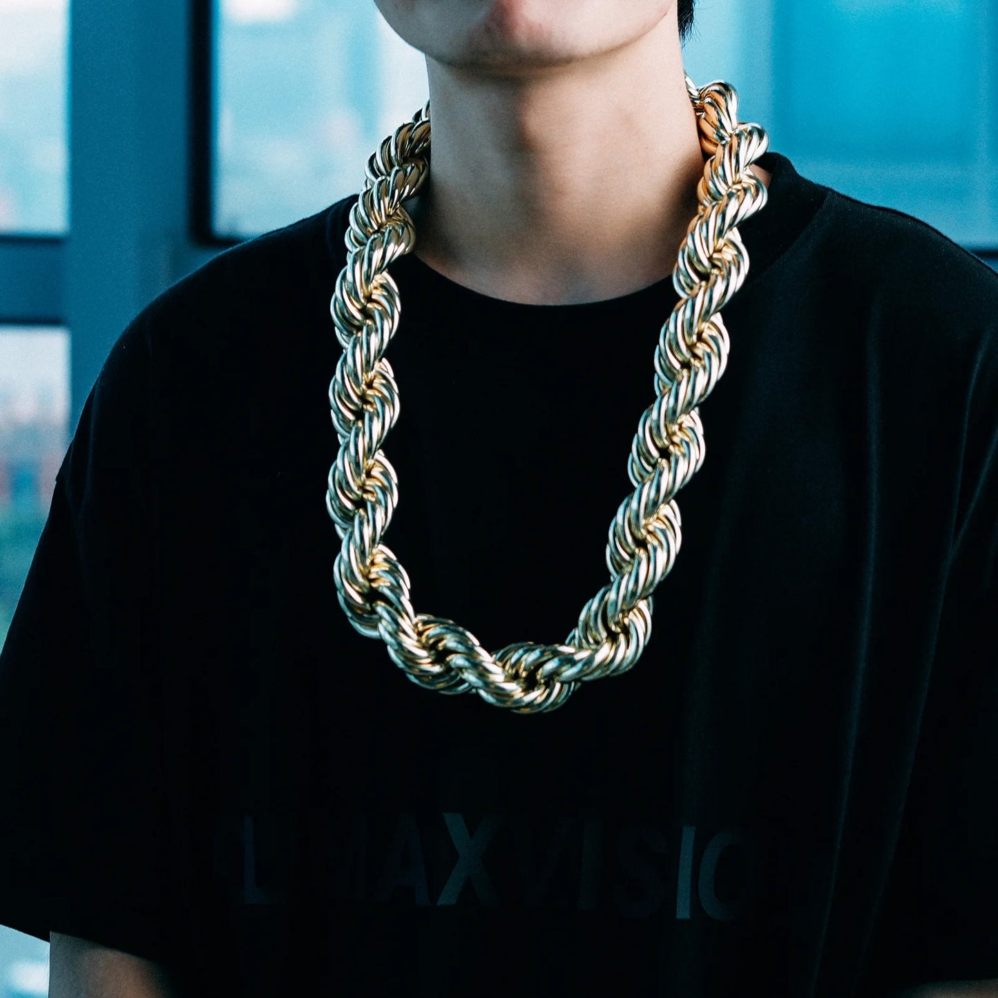 New 30MM Rope Chain Stainless Steel Mens Luxury Necklace Hip Hop Heavy Metal Punk Jewelry 30" for Party Gift