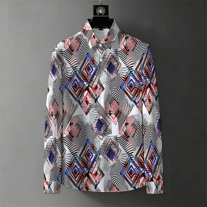 Teglex Men's Wrinkle-Free Color-Block Long Sleeve Shirt