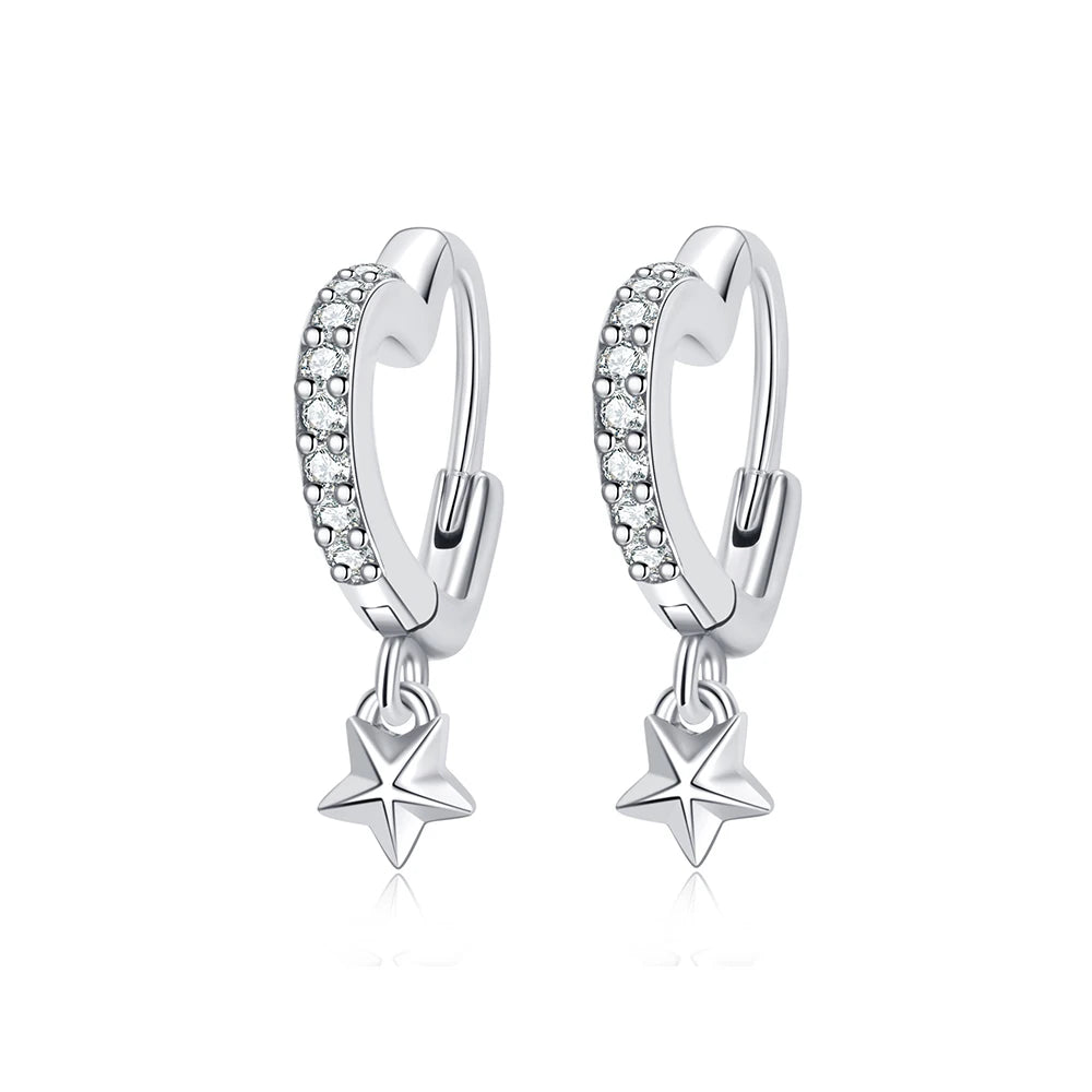Original 925 Sterling Silber Ohrringe 2025 Stecker Creolen Kristall Ohrringe für Damen Roségold Krone Herz Unendlichkeit Biene Ohrring Schmuck