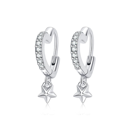 Original 925 Sterling Silber Ohrringe 2025 Stecker Creolen Kristall Ohrringe für Damen Roségold Krone Herz Unendlichkeit Biene Ohrring Schmuck