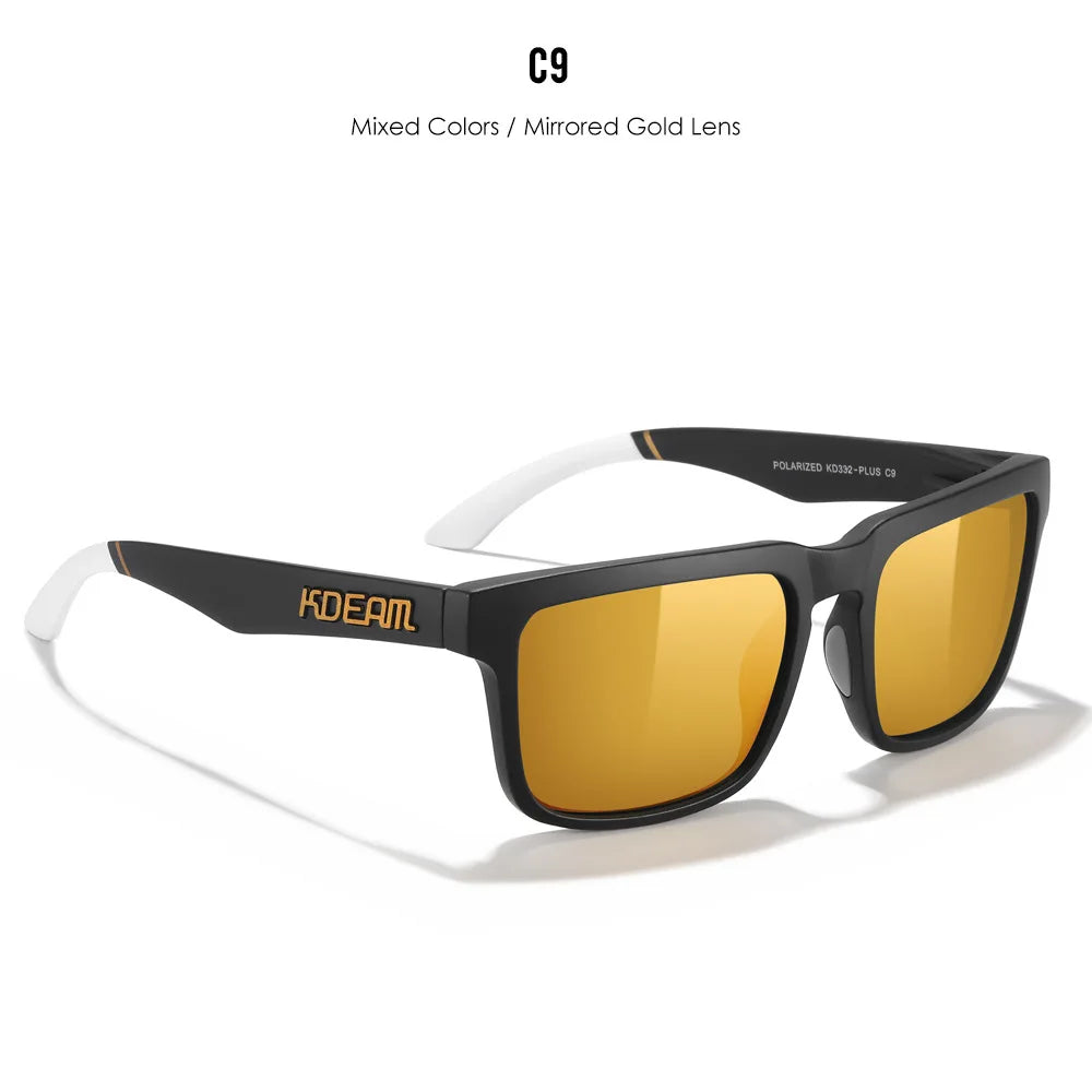 KDEAM Große quadratische Herrensonnenbrille Polarisierte photochrome Übergröße Sonnenbrille Mode Damensonnenbrille Verbesserte Version