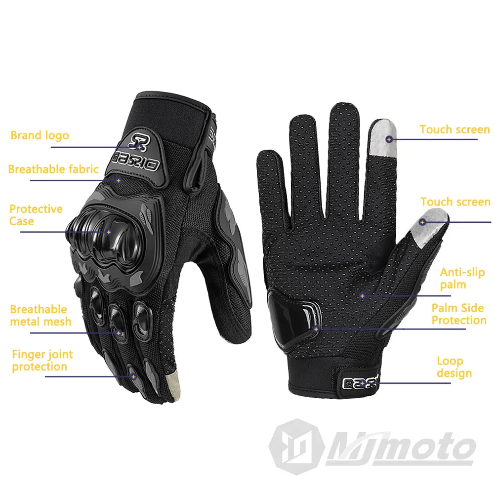 AXIO Summer Motorcycle Cycling Glove Touchscreen Motocross Glove ATV MTB Mesh Breathable Motorbike Glove Wear-resistant Non-slip