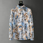 Teglex Men's Retro Graffiti Print Long Sleeve Shirt