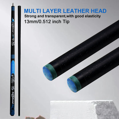 High-Tech Kohlefaser Stoßfester Billard Queue mit 13mm elastischer Spitze, langlebig und verformungsbeständig