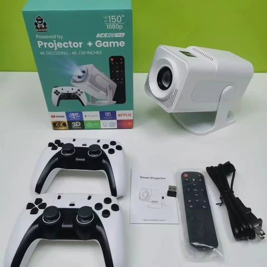HCS350 Pro Retro Video Game Consoles Quad Core Android12 System Portable Intelligent Projector 720p ARM Cortex-A53 Game Consoles