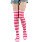 1 Paar stylische knielange JK-Socken, Damen-Streifensocken, hohe Socken, Mädchen-Oberschenkel-Socken. Mehrfarbige gestreifte niedliche Socken