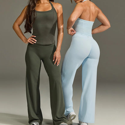 Oner Active Flared Leggings Leggings mit geradem Bein Damen Wide-Leg Pants Yoga Atmungsaktive Fitnesskleidung Vielseitige Freizeithose