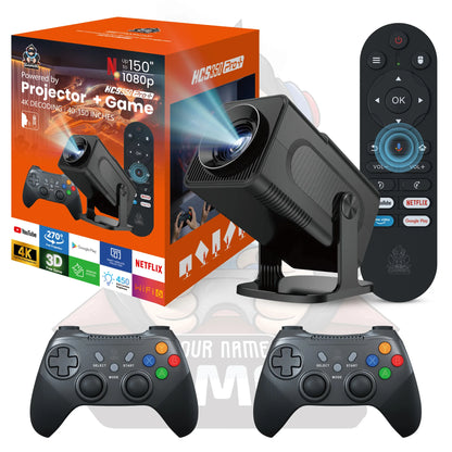 HCS350PRO plus 3D HD portable  Retro video game consoles projector smoothly without buffering for Android WIFI6 dual system game