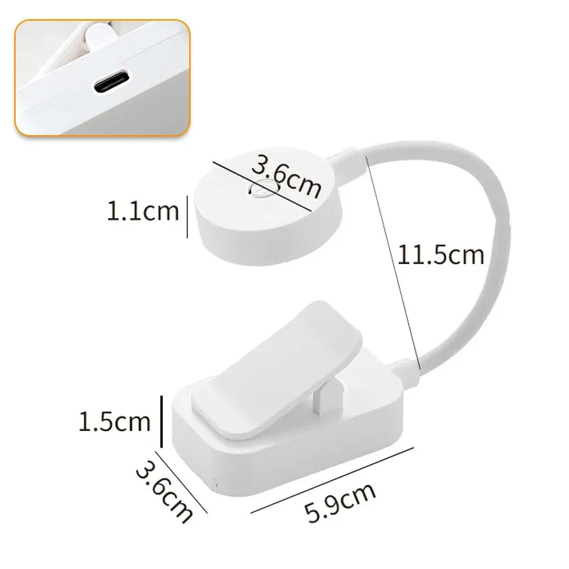 Mini Clip Book Lamp LED Table Lamp Eye Protection 3 Colors Battery Powered USB Night Light Portable Bedside Student Reading Lamp