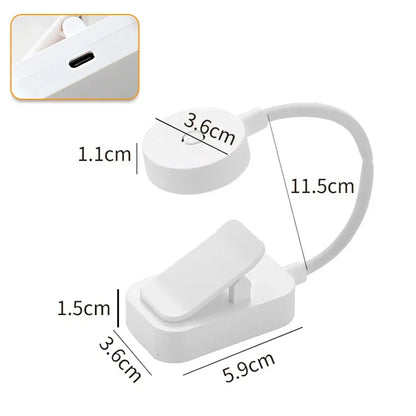 Mini Clip Book Lamp LED Table Lamp Eye Protection 3 Colors Battery Powered USB Night Light Portable Bedside Student Reading Lamp