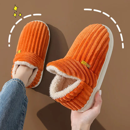 Bebealy Winter Fur Men Slippers Men Shoes Outdoor Nonslip Short Plush Men Slippers Casual Fuzzy House Ankle Men Boots Flat Shoes