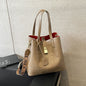 2025 New Large-capacity Bucket Bag, Winter Fashion Letter Printing Temperament Versatile Messenger Bag