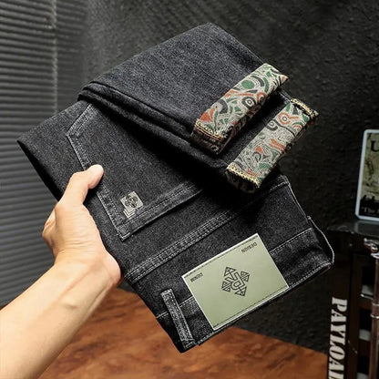 Autumn and Winter 25 Years of High-end Business Casual Light Luxury Fashion with Men's Small Straight Men's Jeans  Jeans