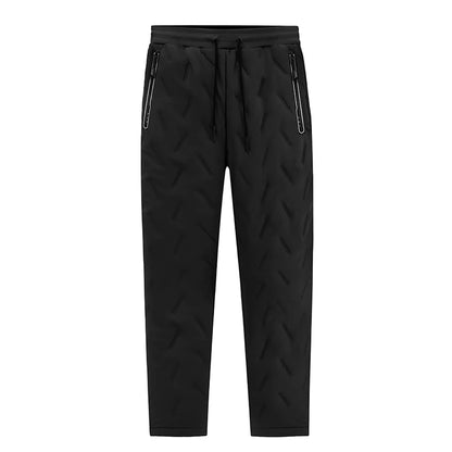 YJKVUR Winter New Oversize Pants Men Windproof Warm Fleece Liner Drawstring Trousers Casual Comfortable Plus Size Sweatpants